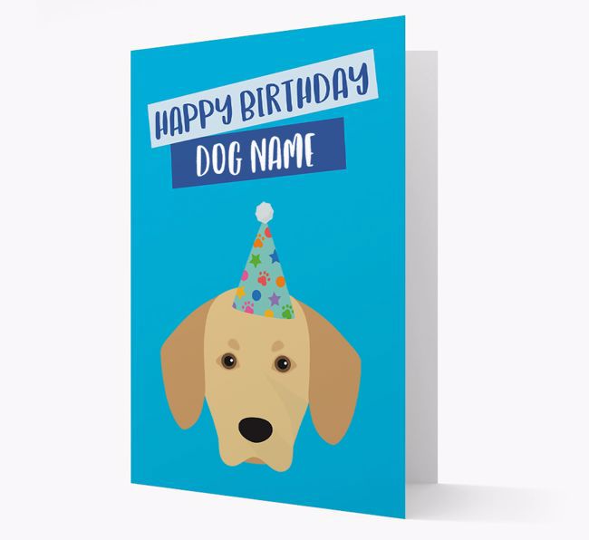 Personalised 'Happy Birthday {dogsName}' Card with {breedCommonName} Icon